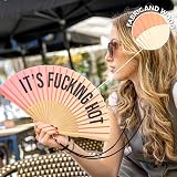 Fisura Original Folding Fan with Message — Eco Wood Handheld Fan Black/Red view 4