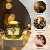 XIANNVXI 3D Double Swan Crystal Ball Paperweight with Light Base view 6