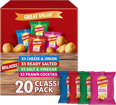 Walkers Classic Variety Multipack Crisps Box 20x25 g
