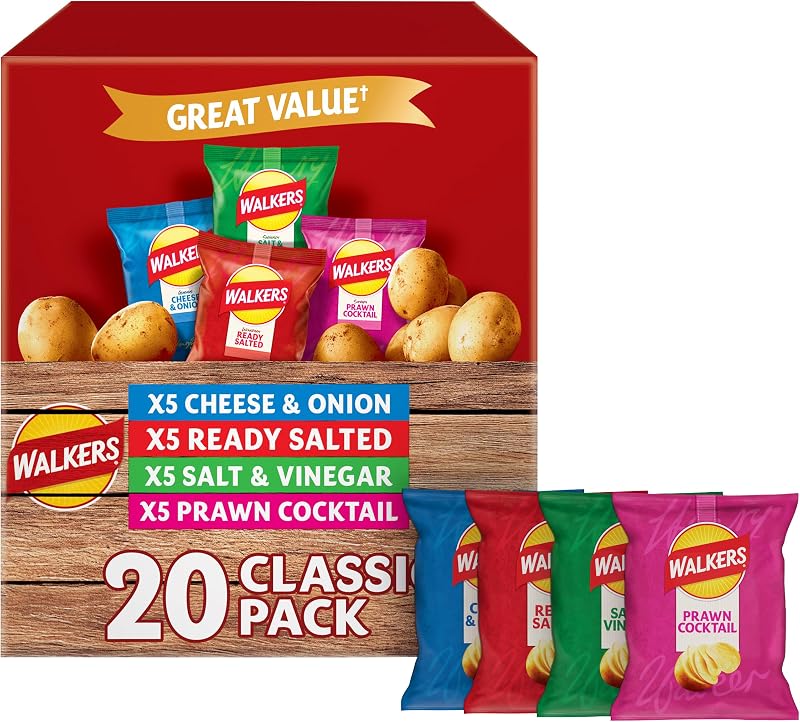 Walkers Classic Variety Multipack Crisps Box 20x25 g