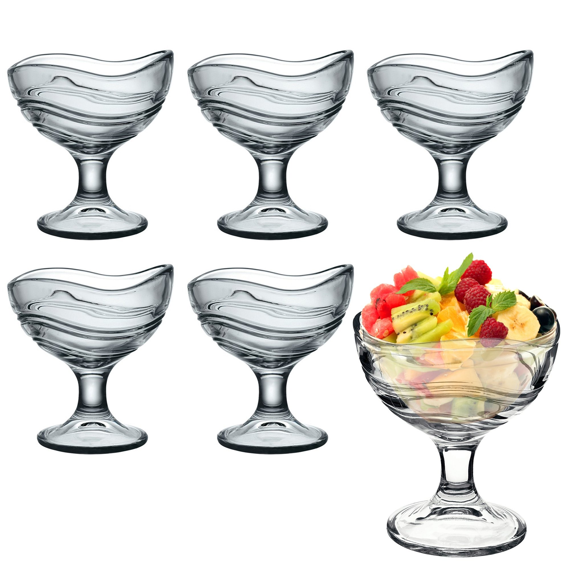 Bormioli Rocco Acapulco Ice Cream Sundae Dessert Appetizer Cocktail Glasses - Set of 6
