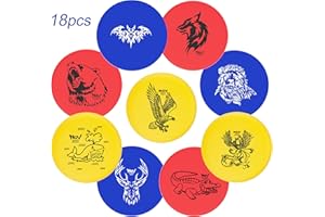 NQV Disc Golf Set for Beginners, 18 Disc Golf Discs with 9 Types of Pictures, 6 Drivers 6 Putters 6 Mid Ranges, Play Outdoor Indoor Backyard for 3 Plus People Family