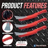 TDBS Wire Brush Set 29cm with Metal Scraper Pack of 3 view 4