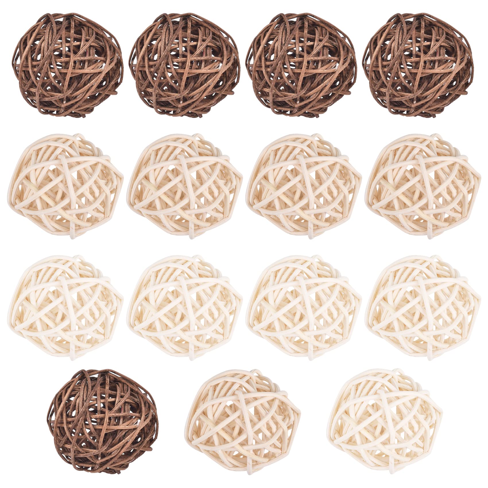 Photo 1 of 15 Pieces Wicker Rattan Decorative Balls Orbs Vase Fillers for Halloween Christmas Tree Craft, Pet Bird Chew Toy Party Wedding Table Ornaments Decorative House Crafts Hanging DIY Accessories (Sphere)