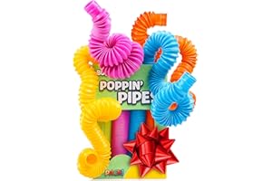 BUNMO Stocking Stuffers for Kids - Pop Tubes - Sensory Toys - Toddler Toys - Imaginative Play & Stimulating Creative Learning - Stocking Stuffers for Toddlers - 4 Pack Large