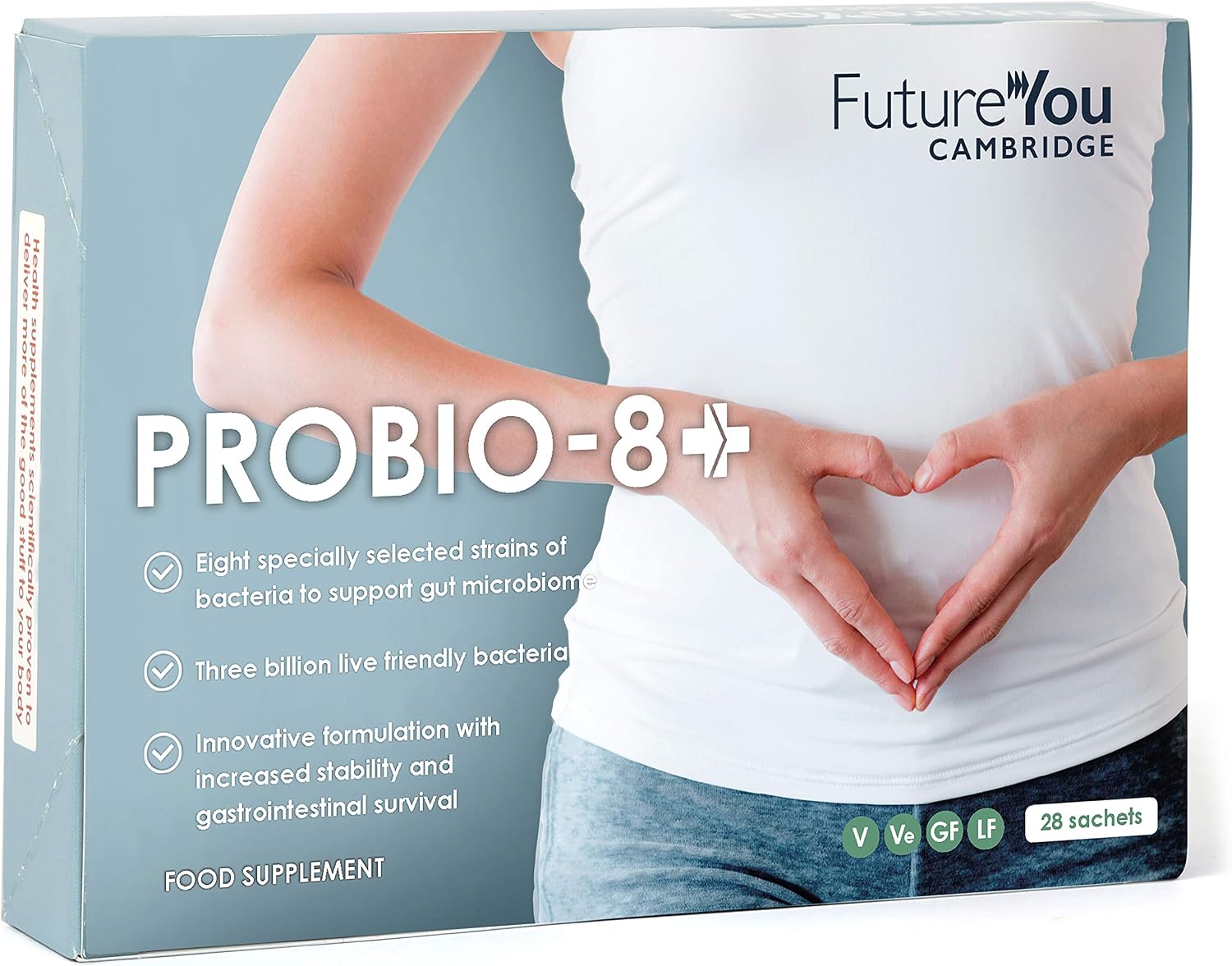 FutureYou ProBio 8+ (28 Powder Sachets) Probiotics for Gut Health Probiotics for Women and Men Gut Health Supplements with Lactobacillus Acidophilus W22 - Image 4
