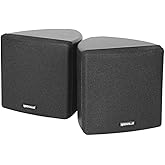 Rockville Pair Cube Black 30W RMS 3.5" Home Theater Wall Speakers, 8 Ohm, 360-Degree Swivel Brackets, True 2-Way Audio, Compact Design, for Home Theater and Surround Sound