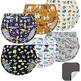 EZ Moms 6 Packs Plastic Underwear Covers for Potty Training Soft Baby Diaper Covers for Boys Reusable Swim Diaper Cover Portable Rubber Pants for Toddlers with Baby Washable Wipes Boys 5T