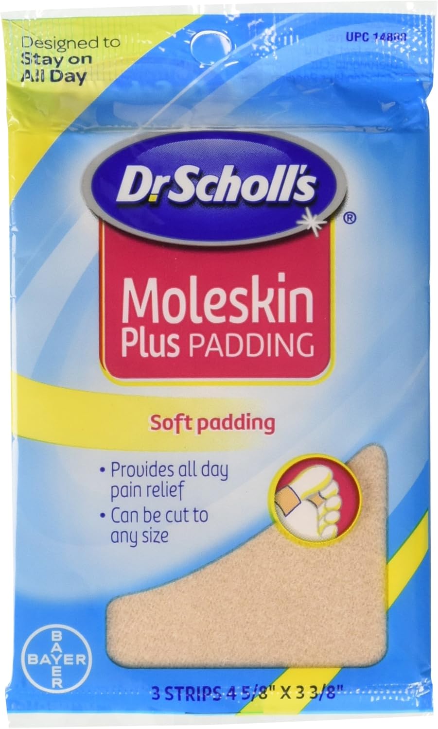Dr. Scholl's Moleskin Plus 3 Each (Pack of 3): Health & Personal Care