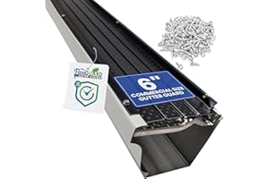 FlowGuard USA Made Professional DIY 6 Inch 50-Year Gutter Cover System - Thermal Thaw Black - Aluminum Gutter Guards - 102 Feet - by FlexxPoint