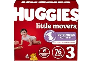 Huggies Size 3 Diapers, Little Movers Baby Diapers, Size 3 (16-28 lbs), 76 Count