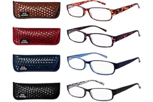 EYEGUARD Readers 4 Pack of Thin and Elegant Womens Reading Glasses with Beautiful Patterns for Ladies 2.50