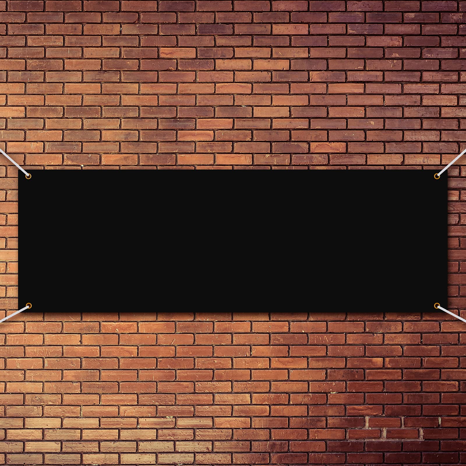 Photo 1 of Zonon Large Blank Banners And Signs Polyester Oxford Cloth Sublimation Banner To Decorate With Hanging Rope For Indoor Wall Outdoor Easy Hang Diy Signs For Business Office(Black,2 x 6 Feet)