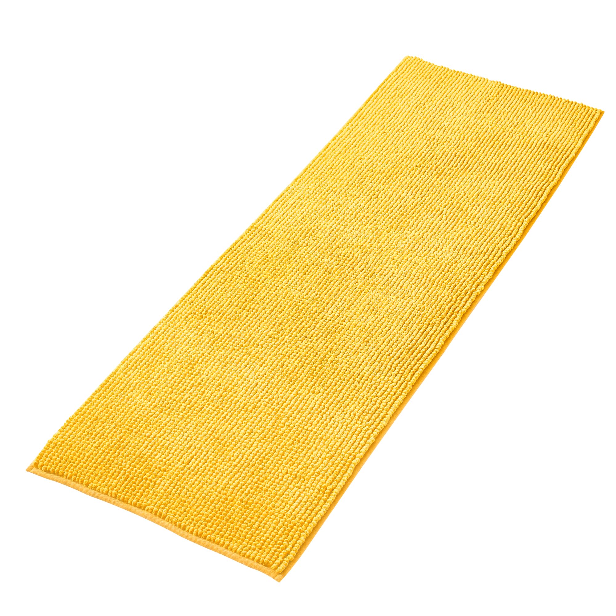 Decomira Non-Slip Chenille Bath Mat | Super Absorbent and Machine Washable | For Bathroom, Shower, Bathtub or Toilet | Yellow - 50x150 cm
