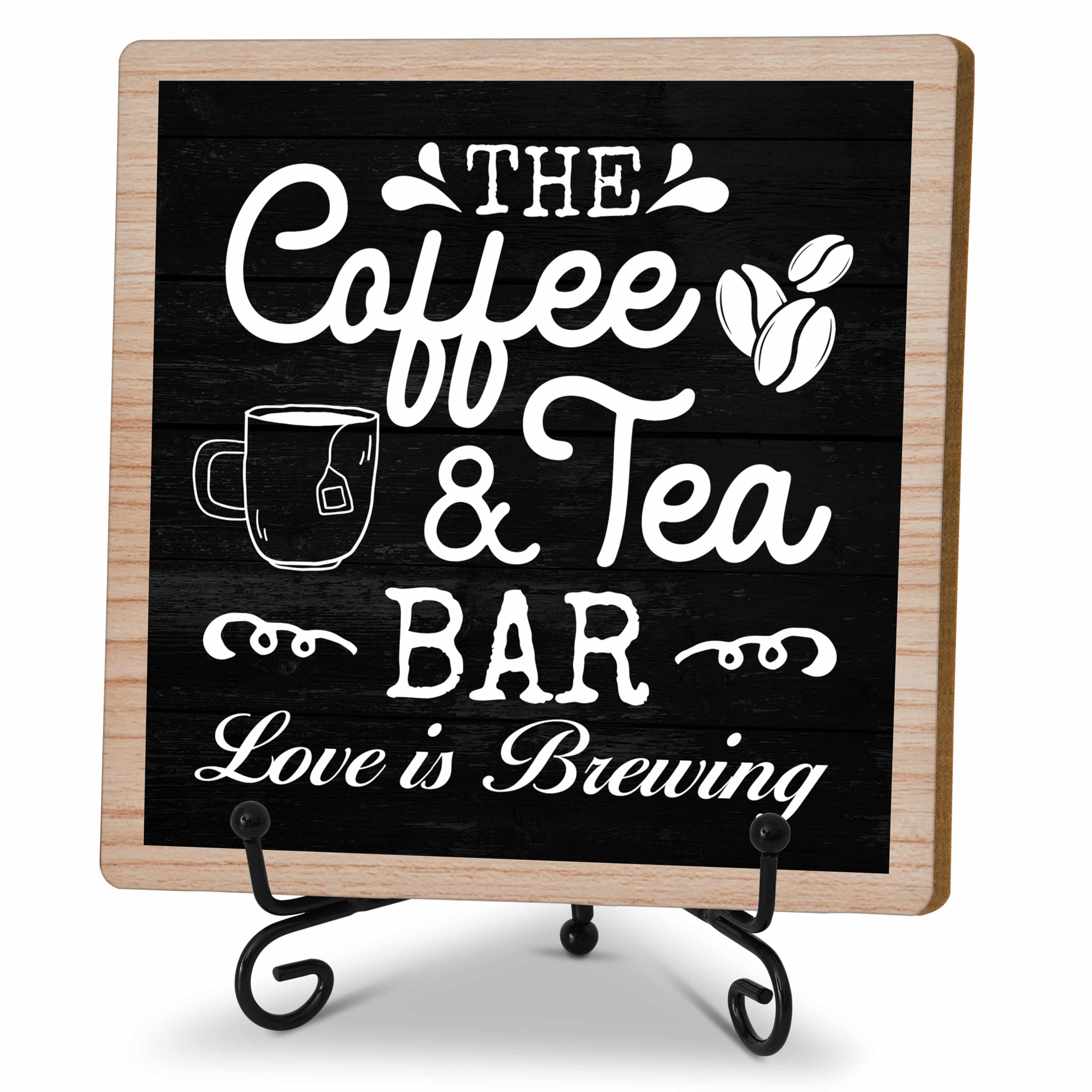 Photo 1 of Coffee & Tea Bar Decor Signs & Table Decor, Tea Station Accessories, Themed Gifts - Wooden Desk Decor (H26)