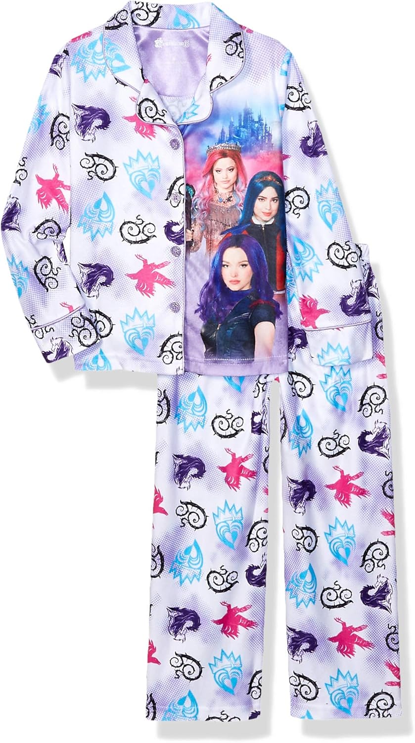 Amazon.com: DESCENDANTS Girls' 2-Piece Button Front Pajama Set: Clothing