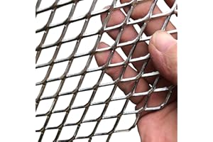 FengYoo 14 Gauge Stainless Expanded Metal 15.5"X12" Expanded & Perforated Sheets Metal Grate Screen/Fence Wire/Privacy Fence/Screen Door mesh