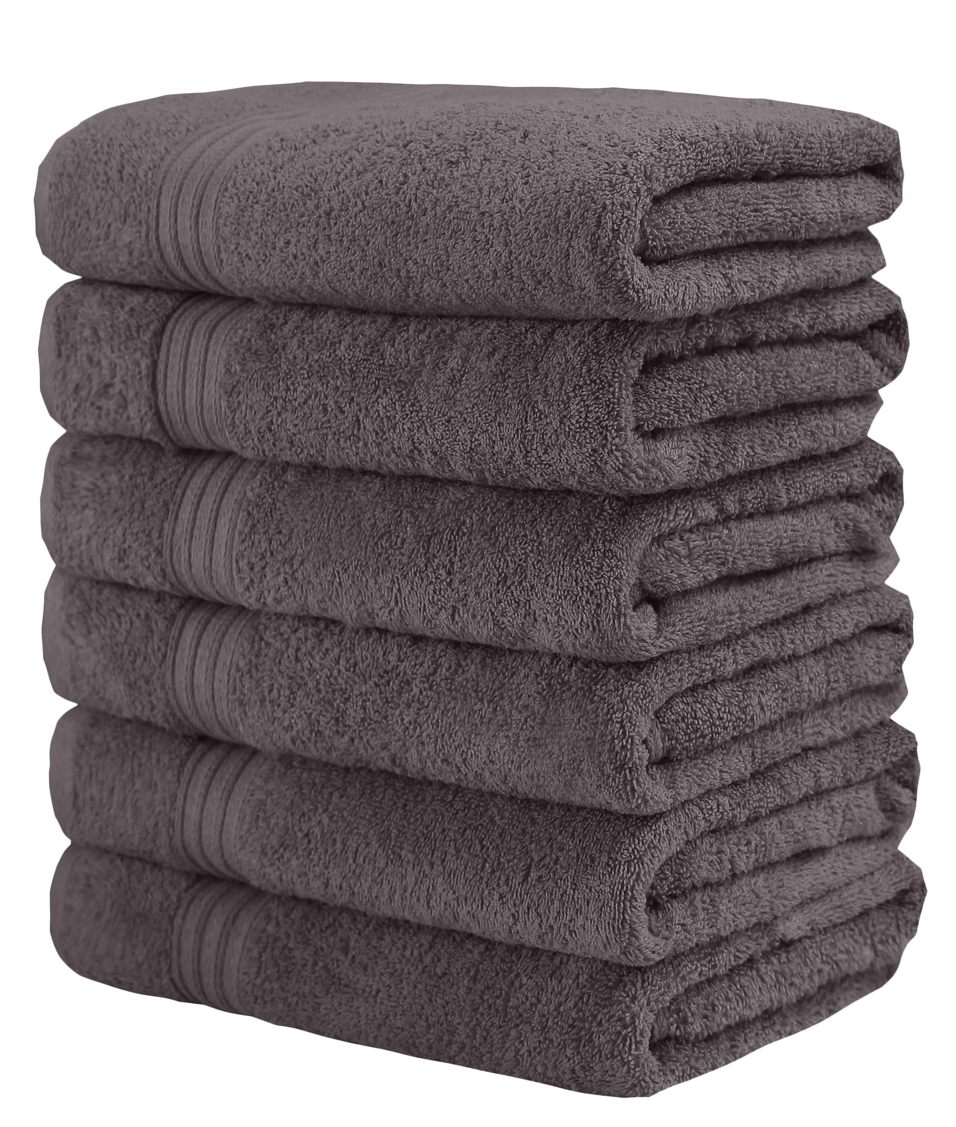 GraceAier Towels Premium Grey Hand Towels - 6-Pack-100% Combed Ring Spun Cotton, Ultra Soft and Highly Absorbent, Exrta Large Hand Towels 40 x 76 cm, Hotel & Spa Quality Bathroom Towels