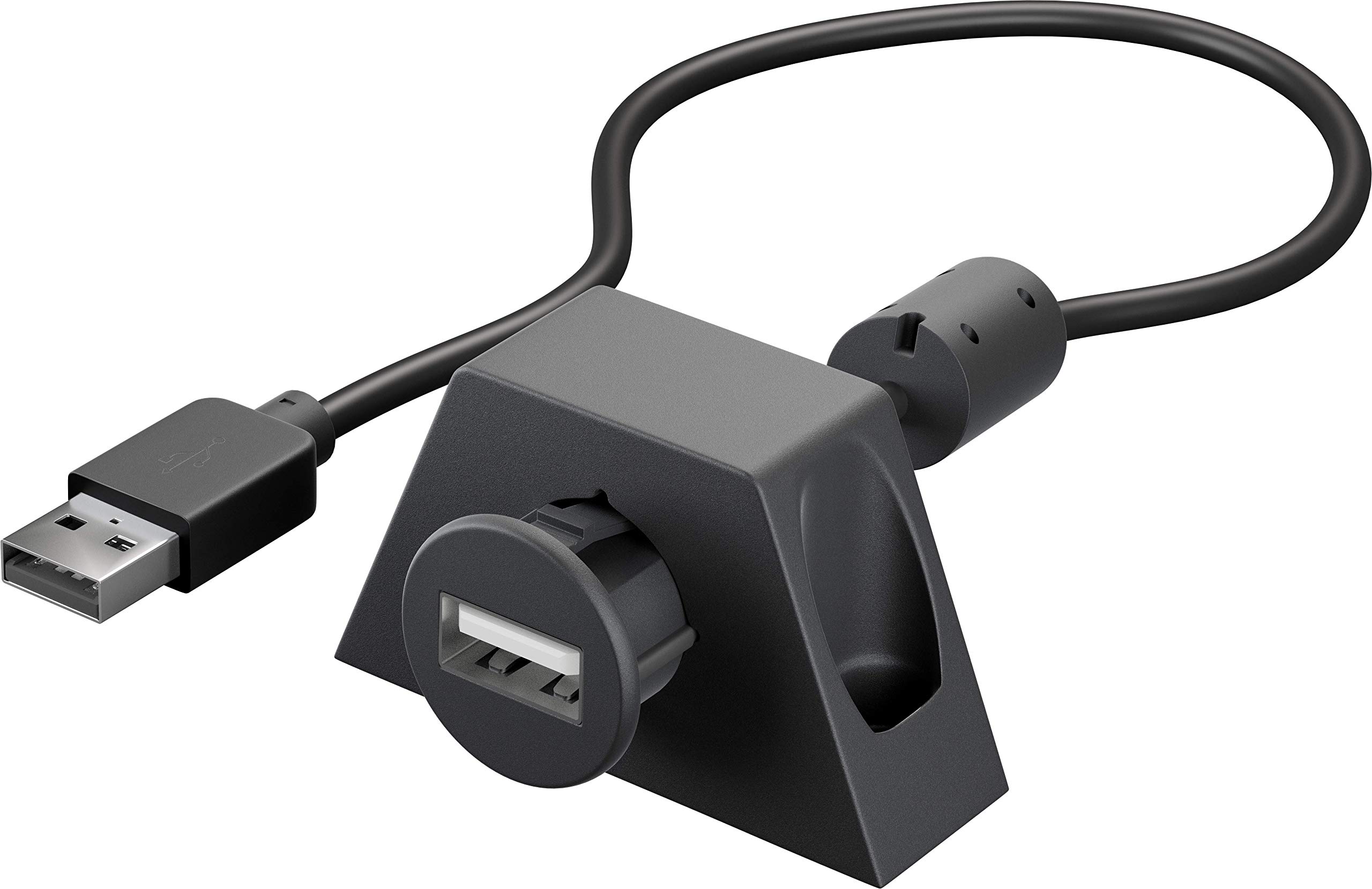Goobay 95444 USB 2.0 Hi-Speed Extension Cable with Mounting Bracket, Black, 0.6m Length
