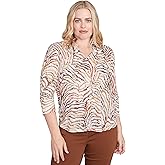 Animal Burnout Button Front Top