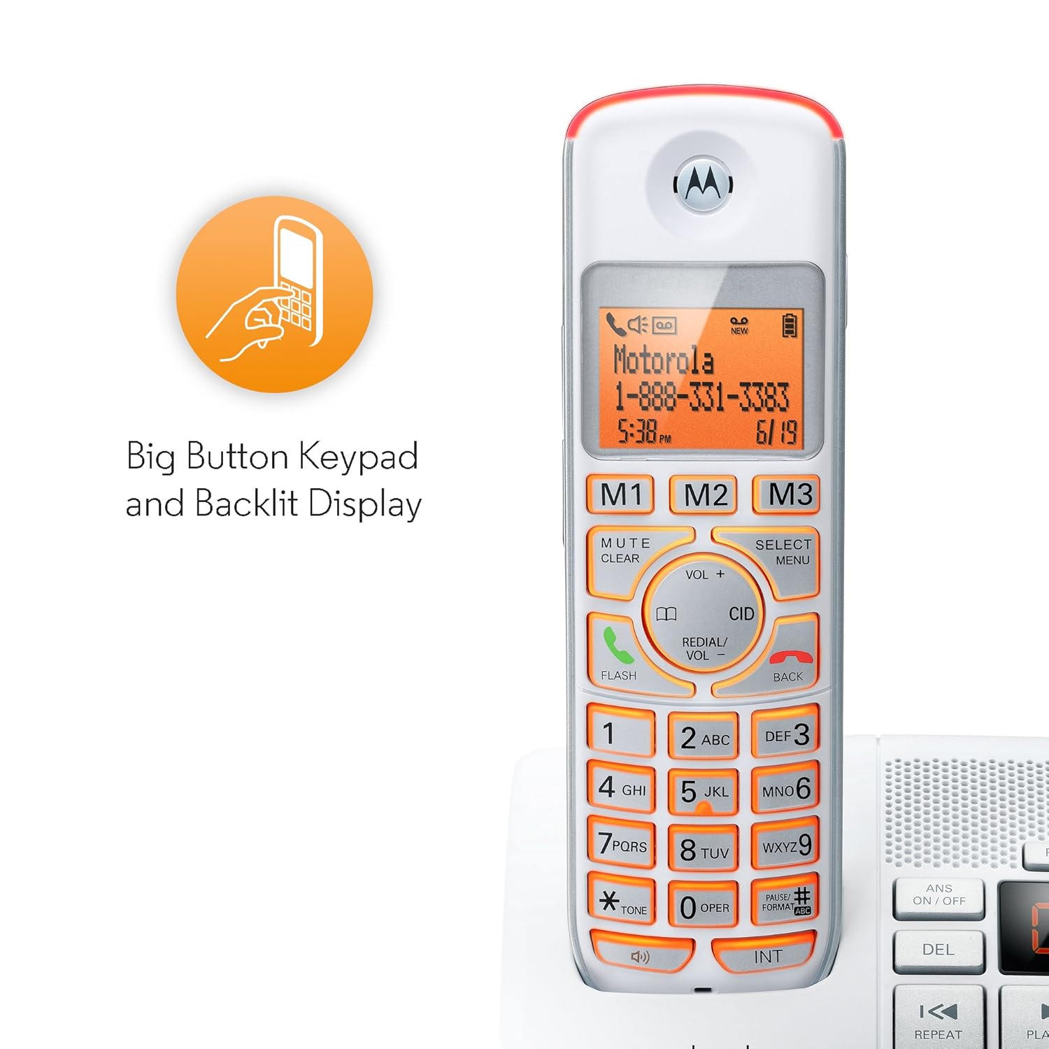 Motorola K704 Digital Cordless Home Phone with Answering Machine and 4