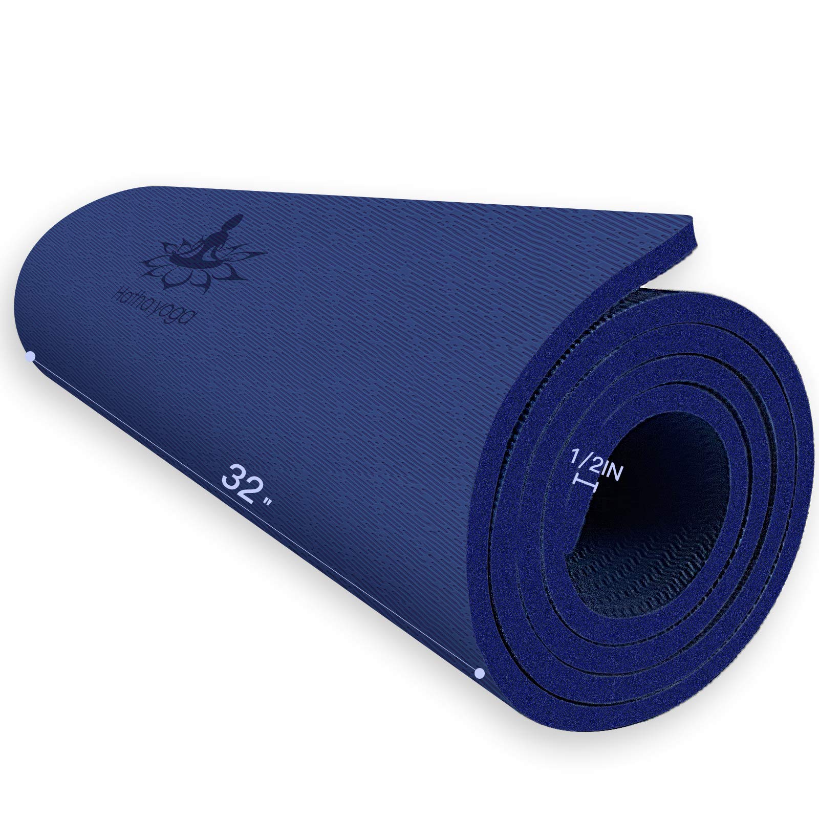 Photo 1 of Hatha Yoga Extra Thick TPE Yoga Mat - 72"x 32" Thickness 1/2 Inch -Eco Friendly SGS Certified - With High Density Anti-Tear Exercise Mats For Home Gym Travel & Floor Outside (Blue)…