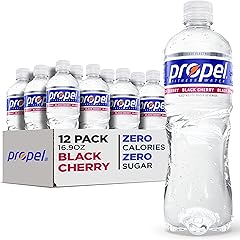 Propel Black Cherry, agua potable deportiva sin calorías con electrolitos y vitaminas C y E, 16.9 onzas líquidas (paquete de 