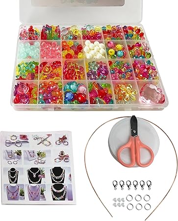 Amazon おもちゃ ビーズ アクセサリーキット Diy材料 手作り 知育玩具 女の子 子供のお誕生日プレゼント 収納ケース付け ブレスレット おもちゃ