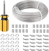 TooTaci 3mm Wire Rope Kit 100M PVC Coated Stainless Steel Cable M3 Thimbles view 1