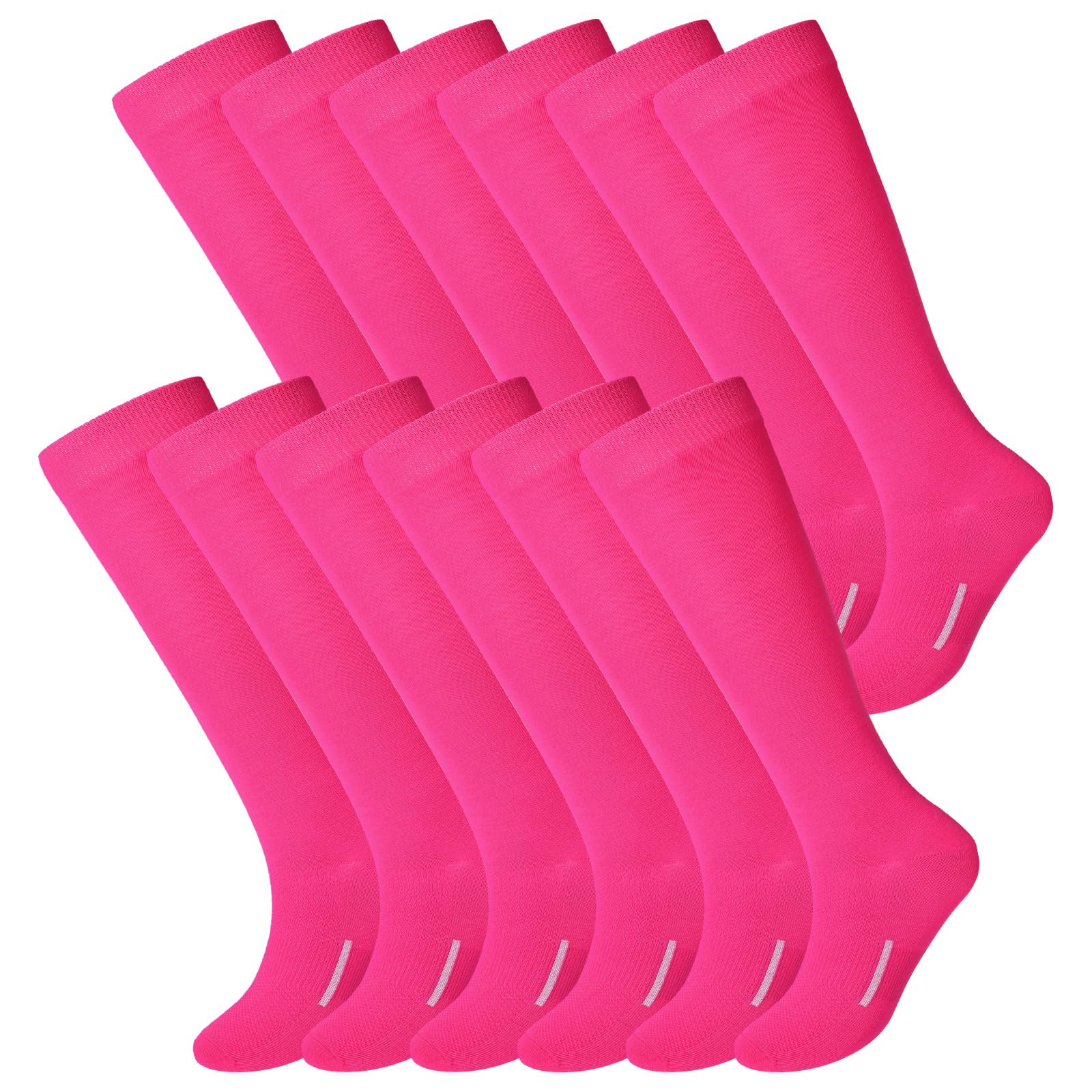 Photo 1 of Haysandy 12 Pairs Youth Socks Bulk Soccer Football Softball Baseball Socks for Athletic Girls Kids Youth Adults Team Sport(Hot Pink,S)