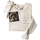 NAZENTI Custom Dog Mom Sweatshirt with Pet Portrait - Personalized Dog Pullover Sweater for Women, Fur Mama Crewneck, Custom Dogs Drawing Hoodie, Pet Lovers Gift Shirt for Mom Mama