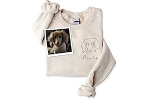 NAZENTI Personalized Dog Sweatshirt, Custom Hoodie Design Your Own, Line Art From Photo, Dog Mom Sweatshirt, Pet Lover Gifts,