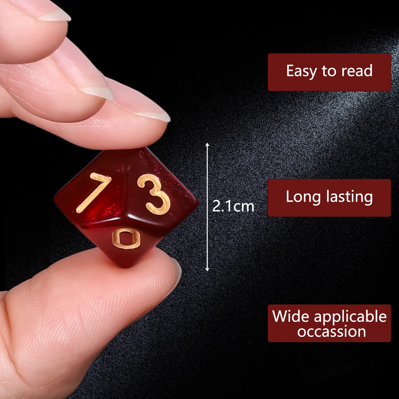 CiaraQ DND Polyhedral Dice (100pcs) with A Dice Bag Compatible with Dungeons and Dragons DND RPG MTG Role Playing Table Games (D10 dice, 10 colors-100 pcs)