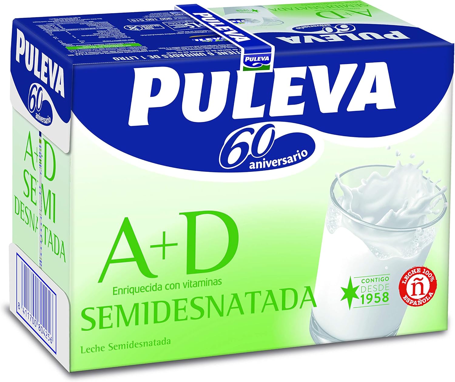 Puleva Leche Semidesnatada Vitaminas A+D - Pack 6 x 1 L - Total: 6 L: Amazon.es: Alimentación y bebidas