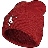 Keeawou Faith Embroidered Beanie Jesus Knit Hat Winter Skull Cap, Christian Beanie for Men Women,Black