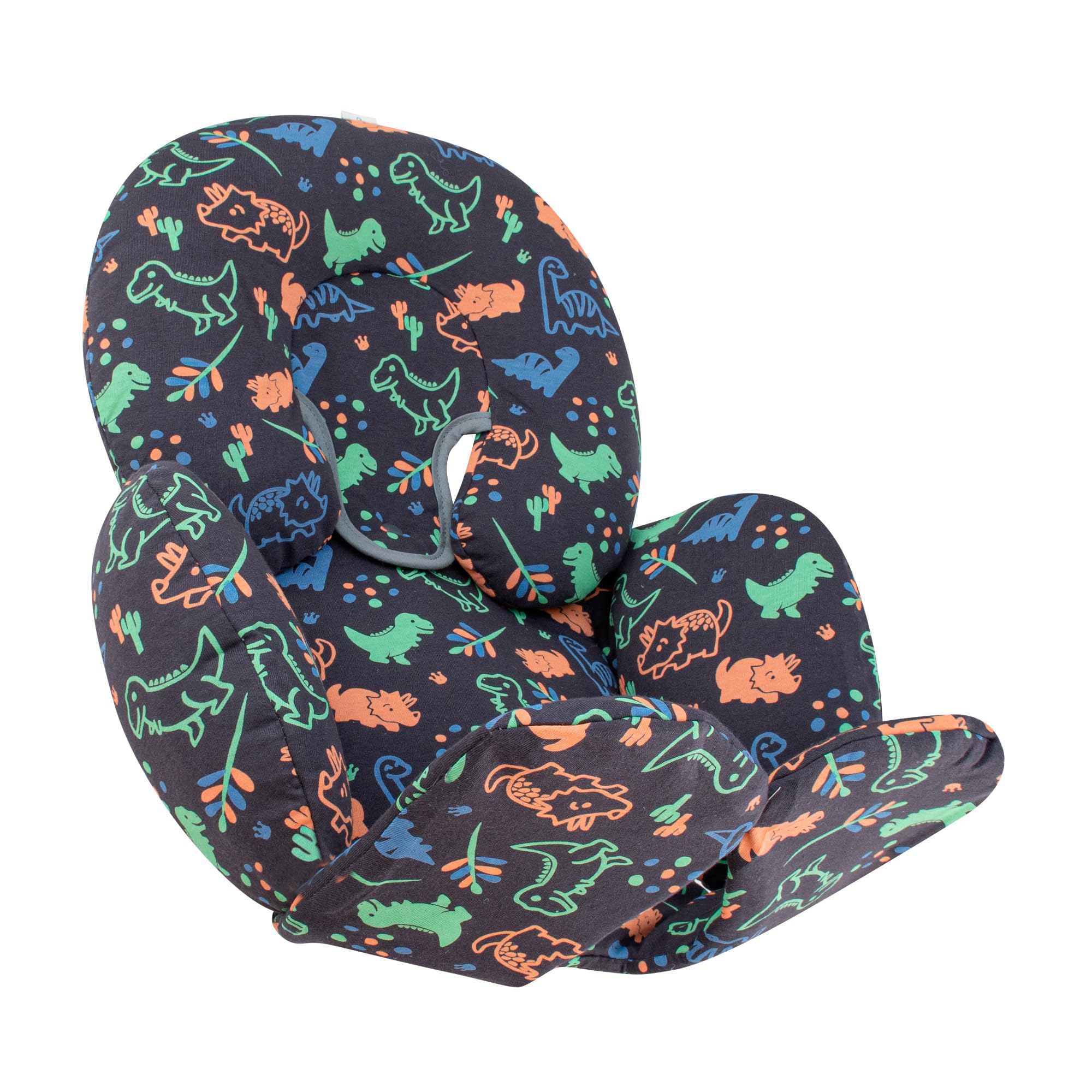 JYOKO KIDS Universal Baby Seat Reducer for Car Seat, Carrycot and Pushchair | Soft Cushion Made of Breathable Organic Cotton | Compatible with Group 0 | Made in Barcelona (Happy Dino, 2 pieces)