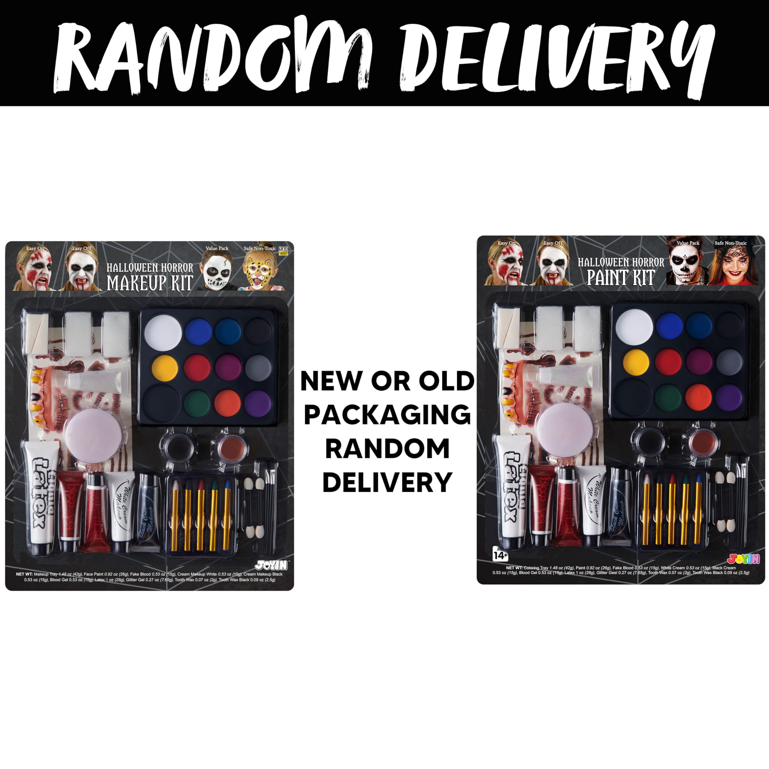 JOYIN Halloween Makeup Set Ultimate Family Party Pack All-in-one Easy On Set for Halloween Fake Blood Costume Party Supplies, Zombie Cosplay, Face Paint & Body Paint, Party Favors