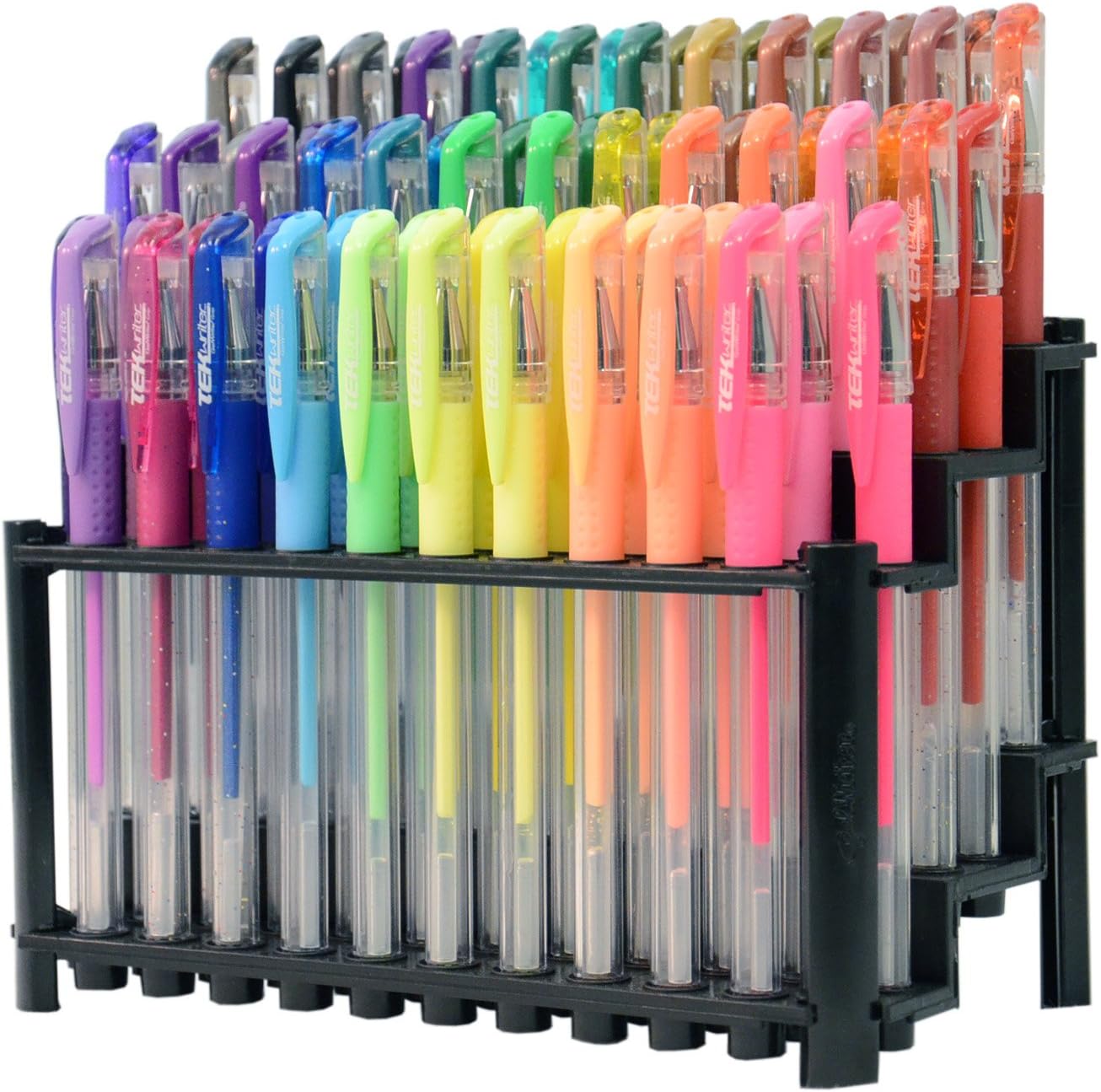 TEKwriterUSA Gelwriter Gel Pen Set with Stadium Stand, 68-Count (27106-D)