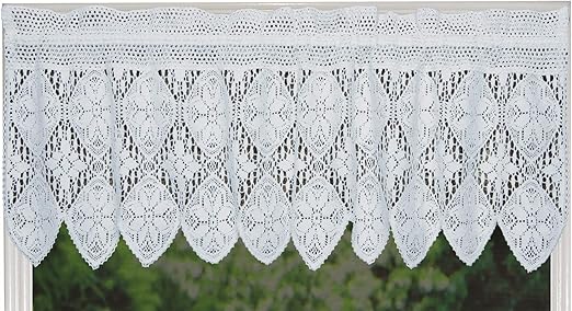 Amazon Com Creative Linens Knitted Crochet Lace Kitchen Curtain