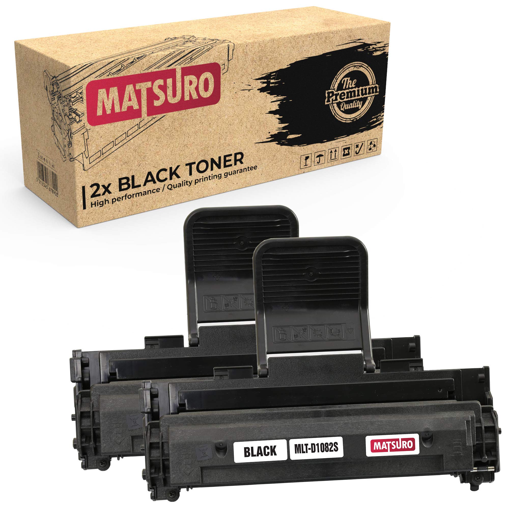 Matsuro Original | Compatible Toner Cartridge Replacement for SAMSUNG MLT-D1082S (2 BLACK)