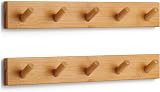 LARHN 5-Hook Wall Mounted Coat Rack 43 cm 2-Pack with Fixings
