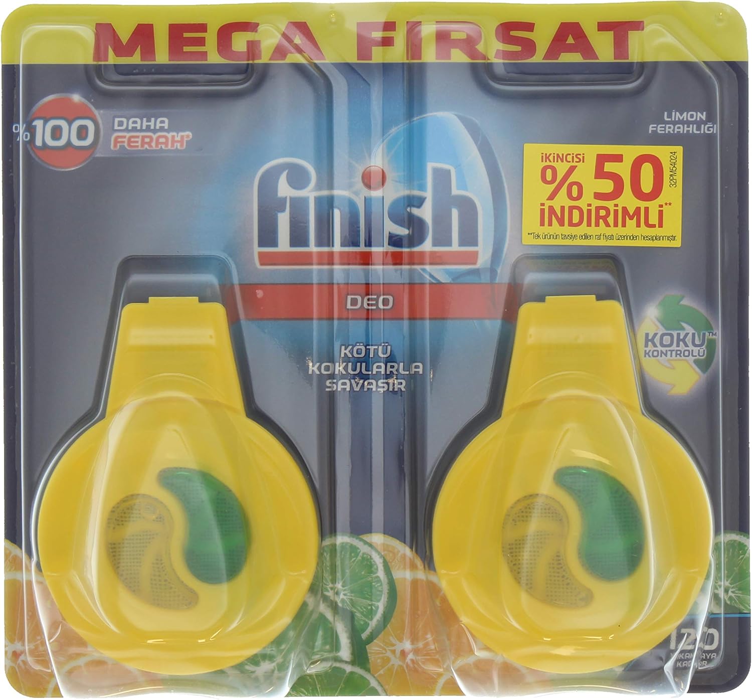 FINISH 4 ml Dishwasher Freshener Lemon and Lime Duo Pack Amazon.co.uk