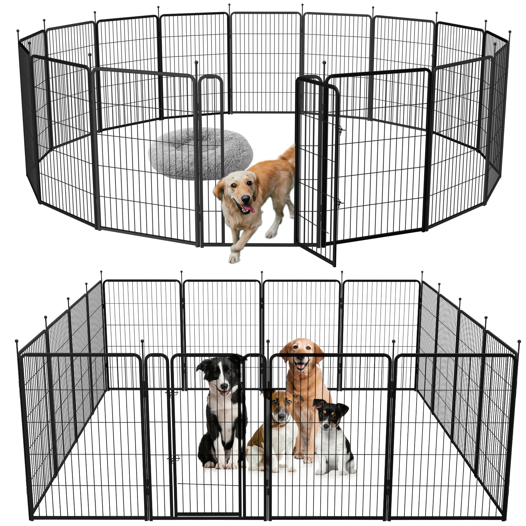 mestyl Dog Play Pen Indoors, Heavy Duty Metal Puppy Playpen, Portable ... - Small Dog Exercise Pen Ideas