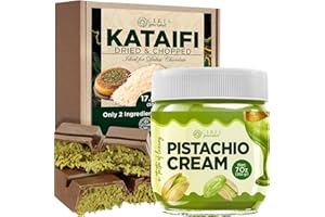 CERES GOURMET Kataifi Shredded Fillo Dough & Pistachio Butter Spread Bundle for Dubai Chocolate, Authentic Turkish Dried Chopped Kataifi Pastry (1.1 lbs) and Sweet Pistachio Nut Cream (8 Oz), Ideal for Kunafa, Baklava, and Gourmet Desserts