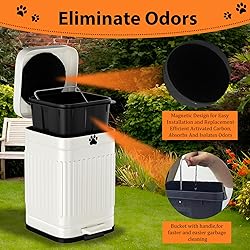 Kopuncare Dog Poop Trash Can Outside, 5L/1.3Gal