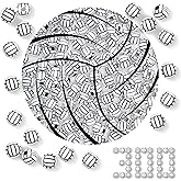 Giegxin 300 Pack Acrylic Beads 12 mm Sports Ball Beads for Bracelets Jewelry Making Necklace Charms Craft Keychain Home Decoration Accessories(Volleyball)
