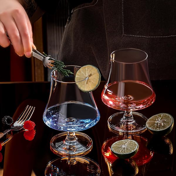 WOOKGREAT WINE GLASSES, 6 PACK 15 OZ HANDMADE PREMIUM CRYSTAL RED & WHITE WINE GLASSES WITH ITALIAN STYLE UNIQUE SHAPE, LONG STEMMED DRINKING GLASSES FOR CHAMPAGNE, COCKTAIL GLASSES, WINE GIFTS
