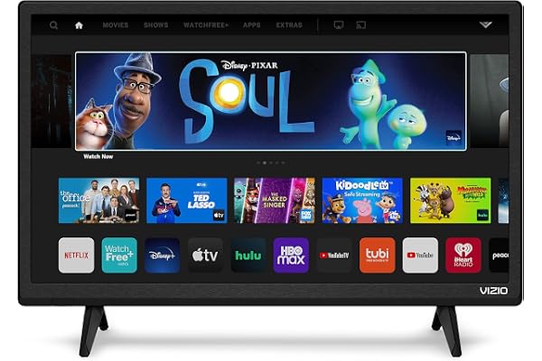 VIZIO 24-inch 1080p Smart TV with Apple AirPlay and Chromecast Built-in, Screen Mirroring for Second Screens, & 150+ Free Streaming Channels, D24f-J09, 2021 Model (Renewed)