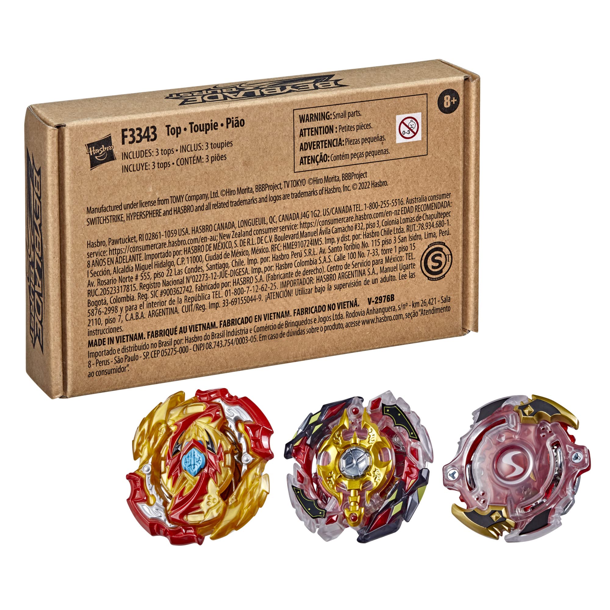 Beyblade Burst Evolution Trio Spryzen 3-Pack; Legend Spryzen S3, Lord Spryzen S5, Spryzen S2 Balance-Type Battling Game Top Toys