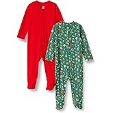 Amazon Essentials x Sofia Grainge Unisex Babies' Cotton Footed Sleep and Play Bodysuit, Pack of 2